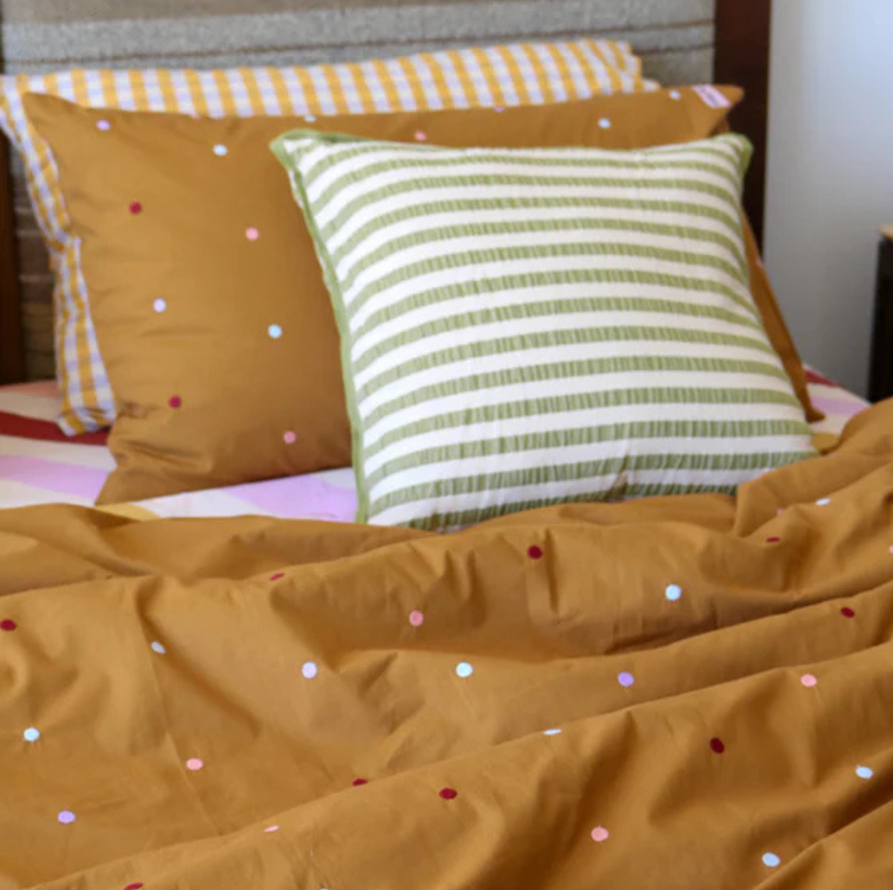 Pistachio Seersucker Cushion - Mosey Me