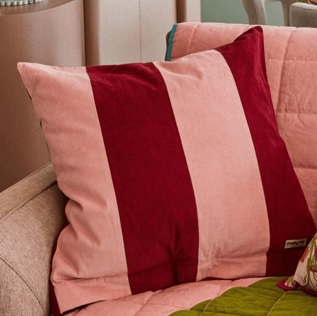 Corduroy Euro Pillowcase Peach/Ruby - Mosey Me - Gifted
