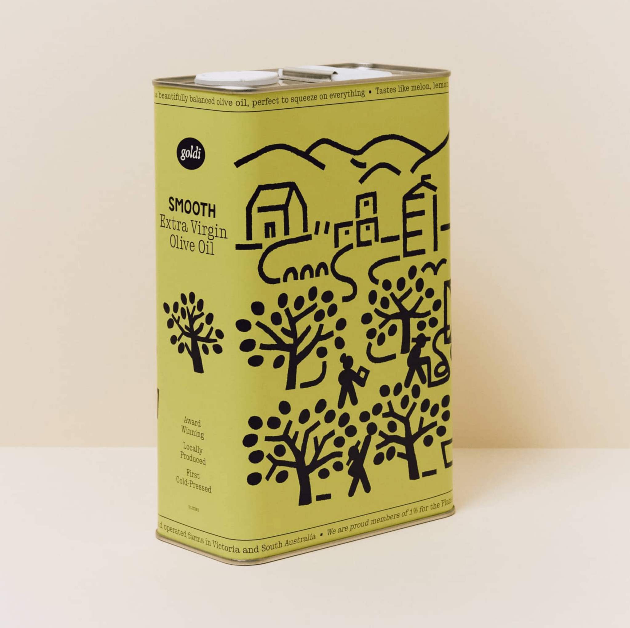 Goldi Smooth Extra Virgin Olive Oil - 1L Tin - Gifted