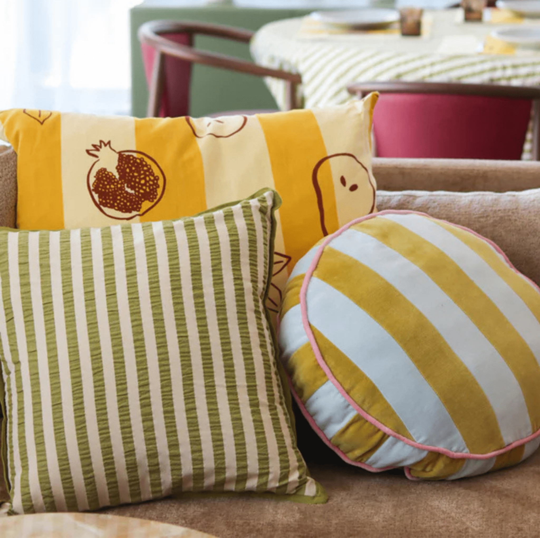 Pistachio Seersucker Cushion - Mosey Me - Gifted